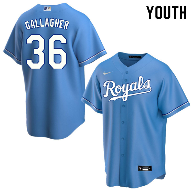 Nike Youth #36 Cam Gallagher Kansas City Royals Baseball Jerseys Sale-Light Blue